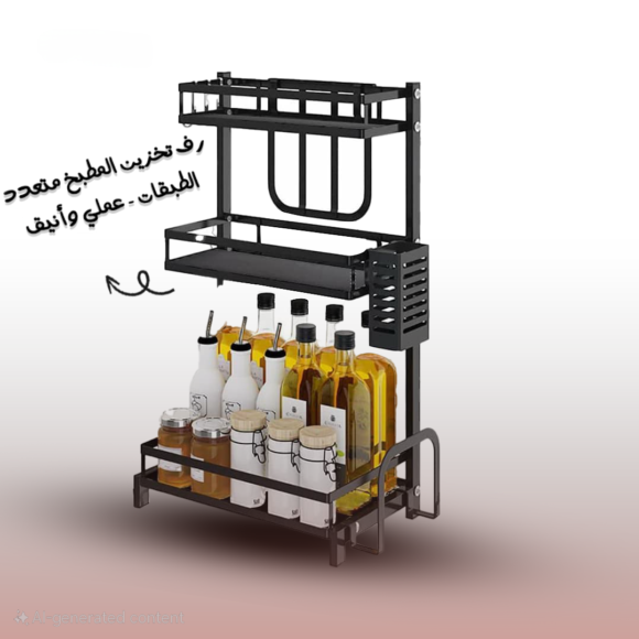 ⁦رف مطبخ متعدد الطبقات - عملي وأنيق⁩ - الصورة ⁦4⁩
